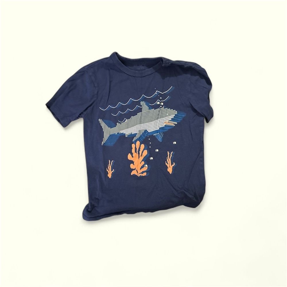Children’s Place graphic T-shirt Minecraft style shark